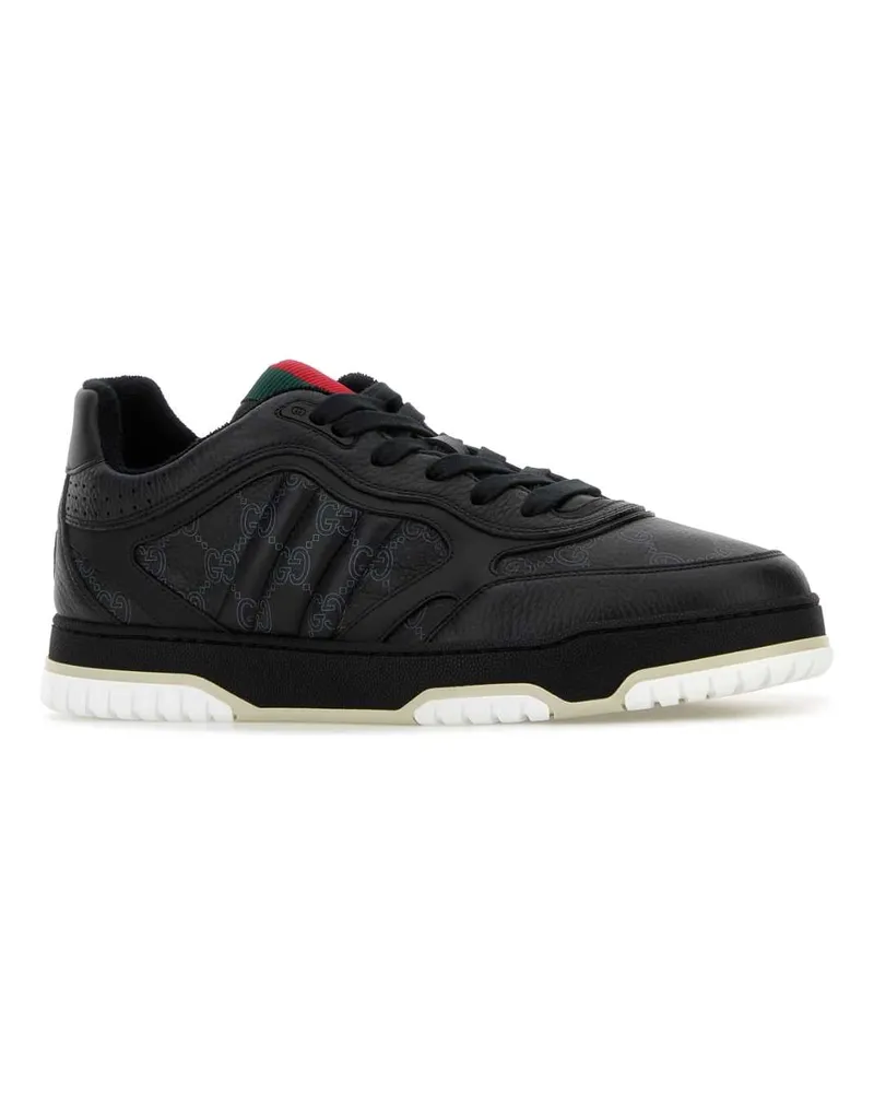 Gucci Men's Printed Leather Sneakers Blbldgblblvrvb Calf Skin Black