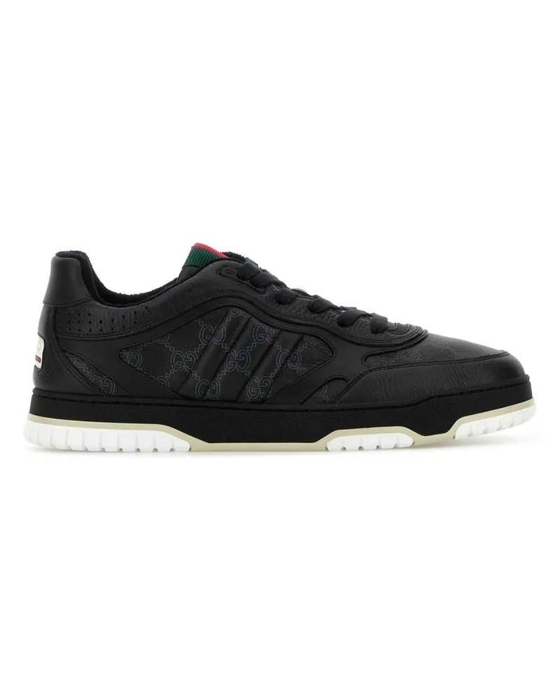 Gucci Men's Printed Leather Sneakers Blbldgblblvrvb Calf Skin Black