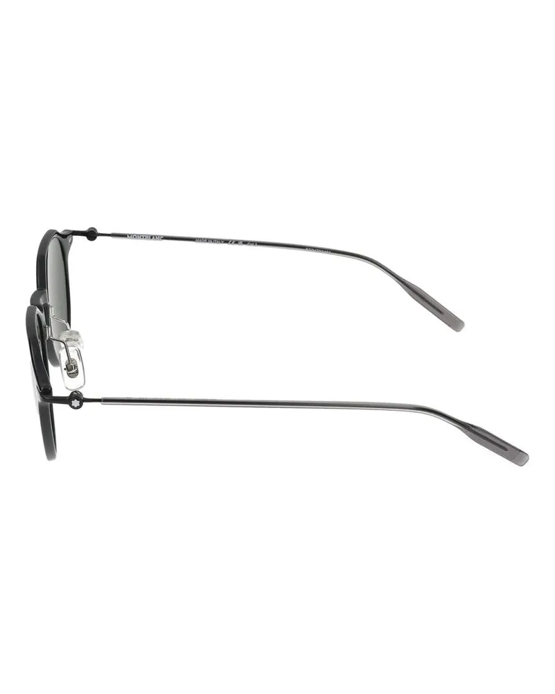 Montblanc Men's Mb0355s Round-Frame Sunglasses Black Injected Black