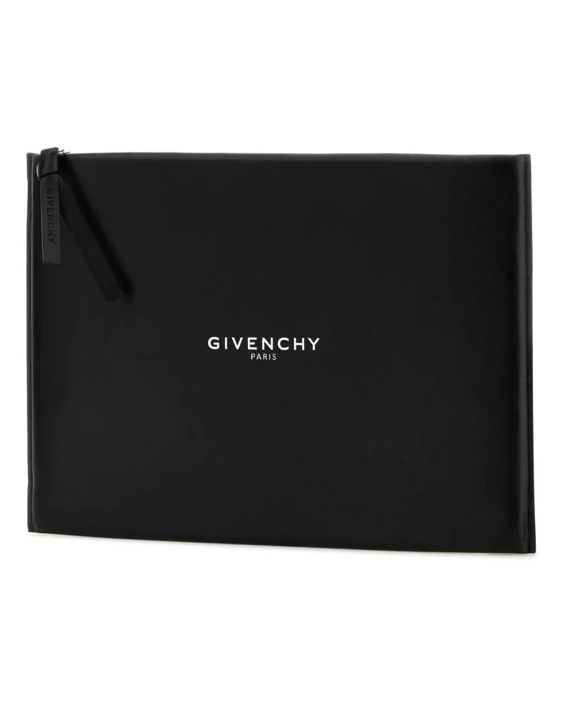 Givenchy Men's Black Leather Large Antigona Stamped Clutch Black