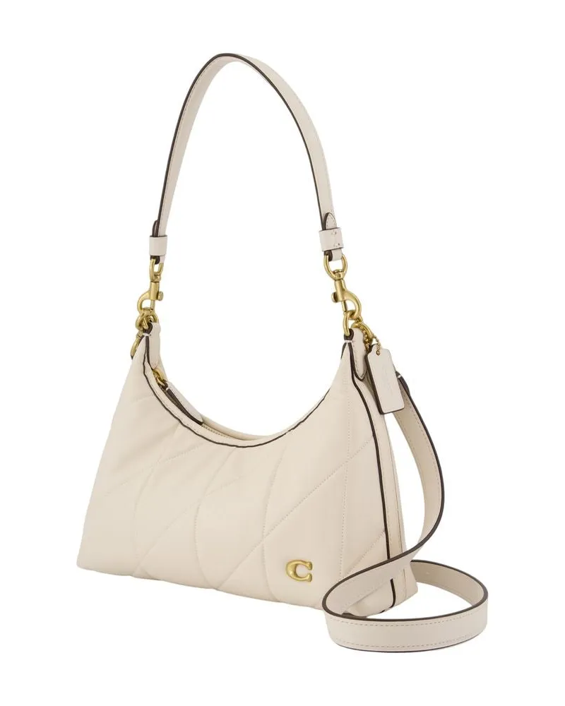 Coach Women's Soft Quilted Juliet 25 Shoulder Bag -  Leather White Cowhide Shoulder-Hobo-Bags White