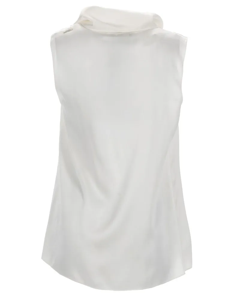 Max Mara Silk Satin Blouse — White White