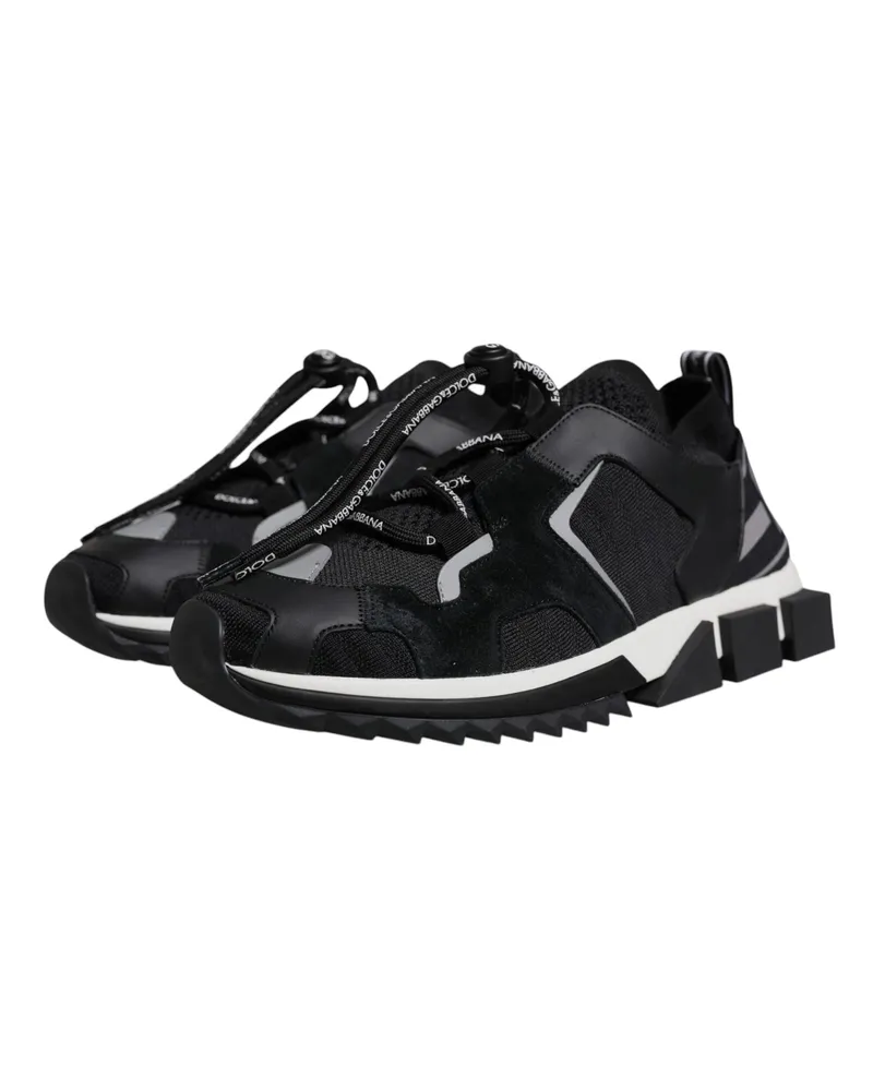 Dolce & Gabbana Women's Black Mesh Sorrento Trekking Sneakers Shoes Black