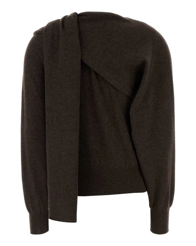 Ferragamo Women's Brown Cashmere Cardigan Swedishclaymelange Maglieria Sweater Brown