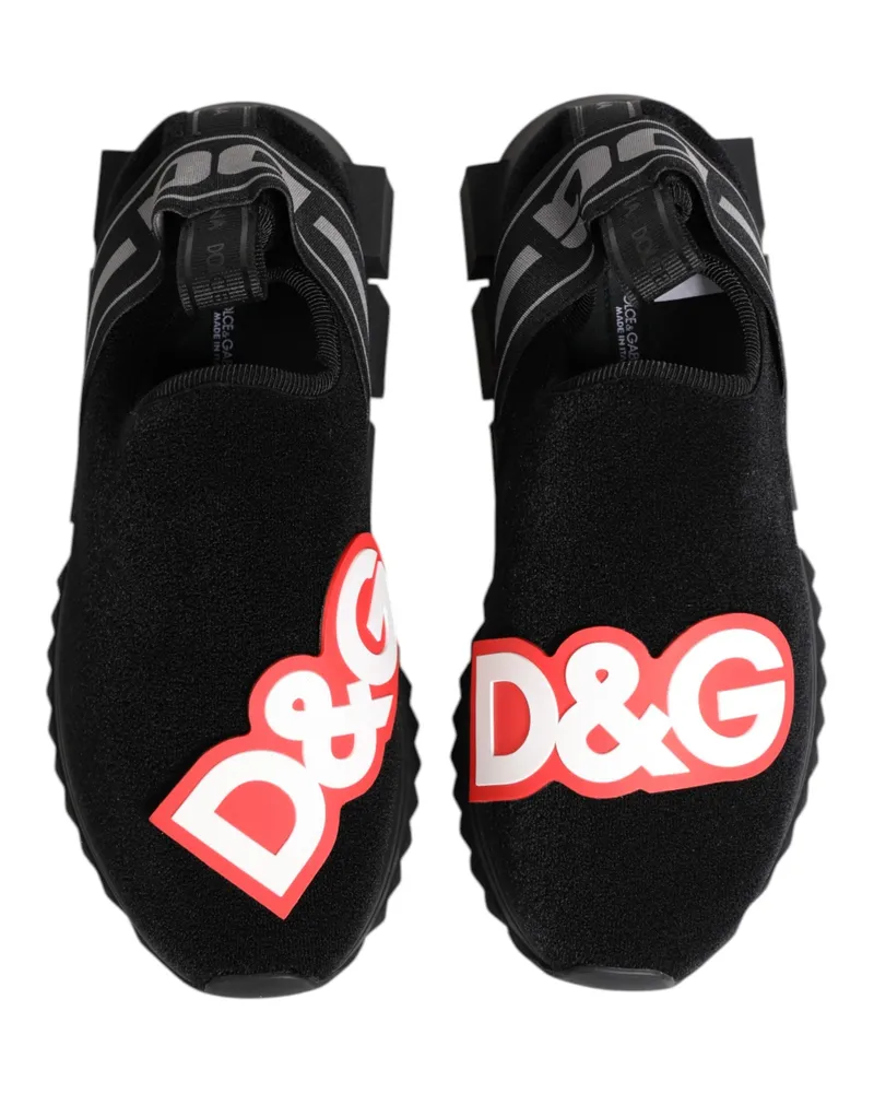 Dolce & Gabbana Women's Black Grey Slip On Sorrento Sneakers Shoes And Gray Black