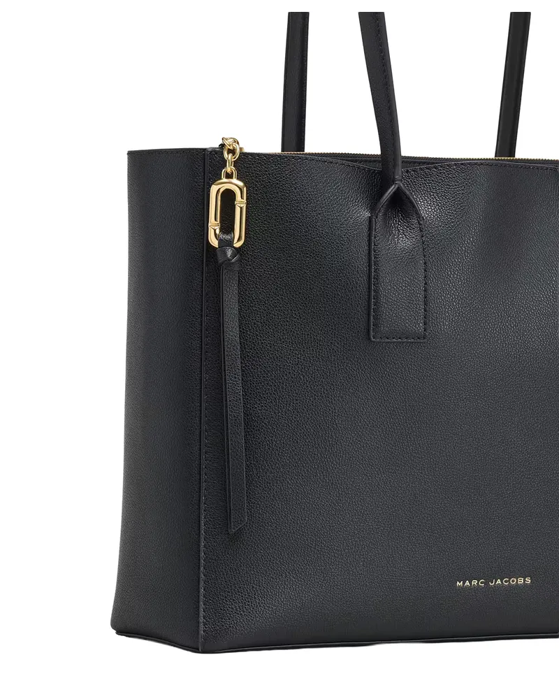 Marc Jacobs Split Leather with Polyurethane Coating Tote Bag — Black Black