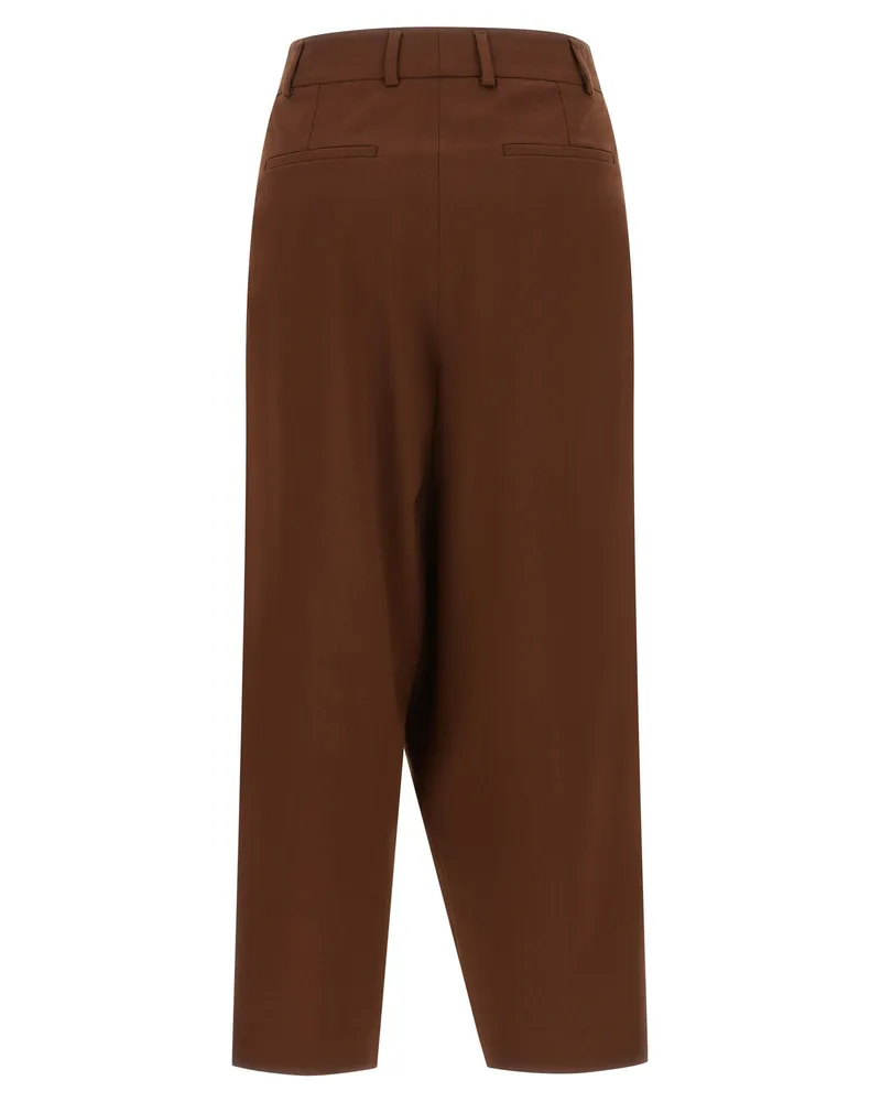 Alberto Biani Asymmetrical Panel Trousers — Brown Brown
