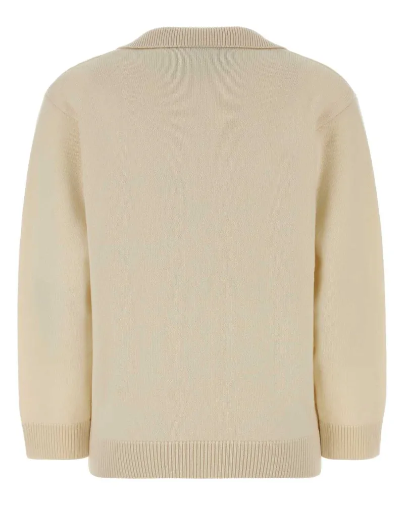 Valentino Garavani Women Ivory Cashmere Polo Shirt Milkfoam T-shirts And Polos Beige
