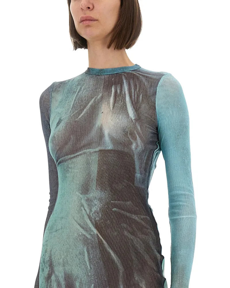 Jean Paul Gaultier Polyamide Mesh Dress — Blue Blue