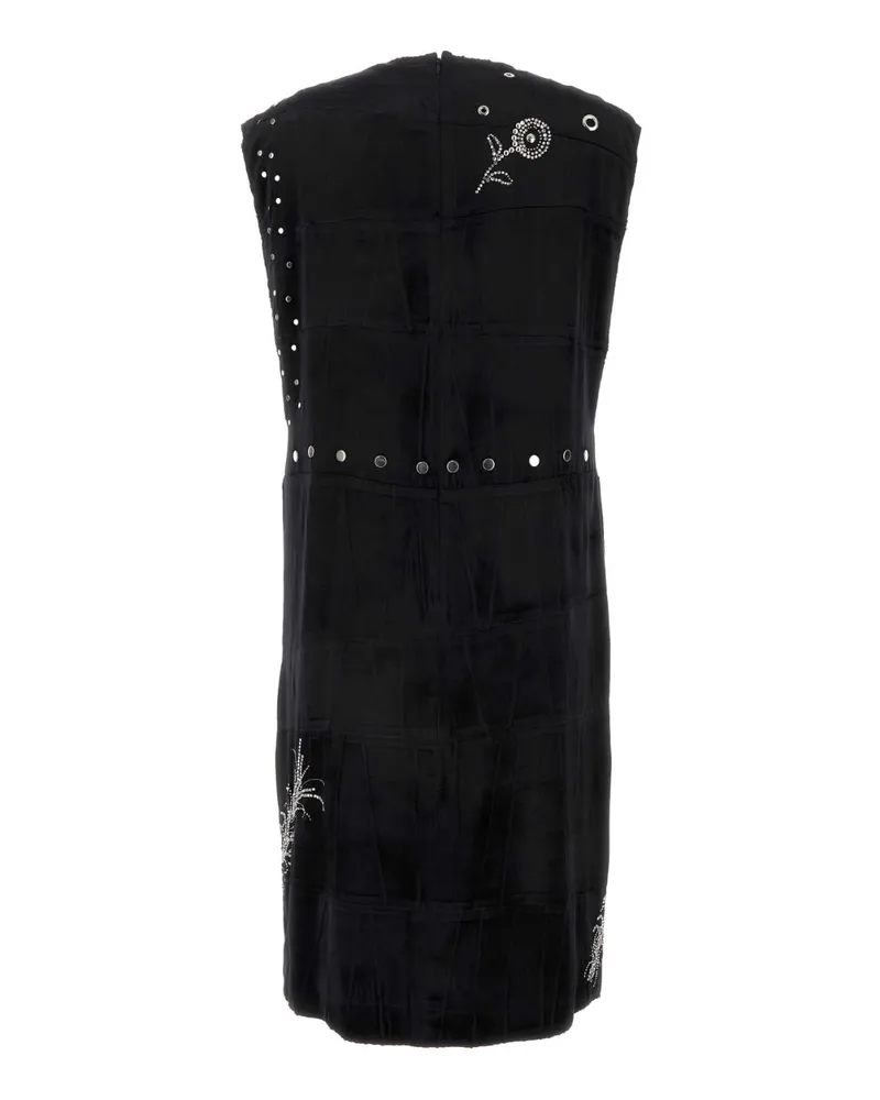 Prada Women's Black Velvet Dress Nero Se Vi-Vetro Ottone Abiti Black