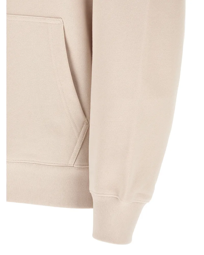 Kitsuné Fox Head Embroidered Hoodie — Beige Beige