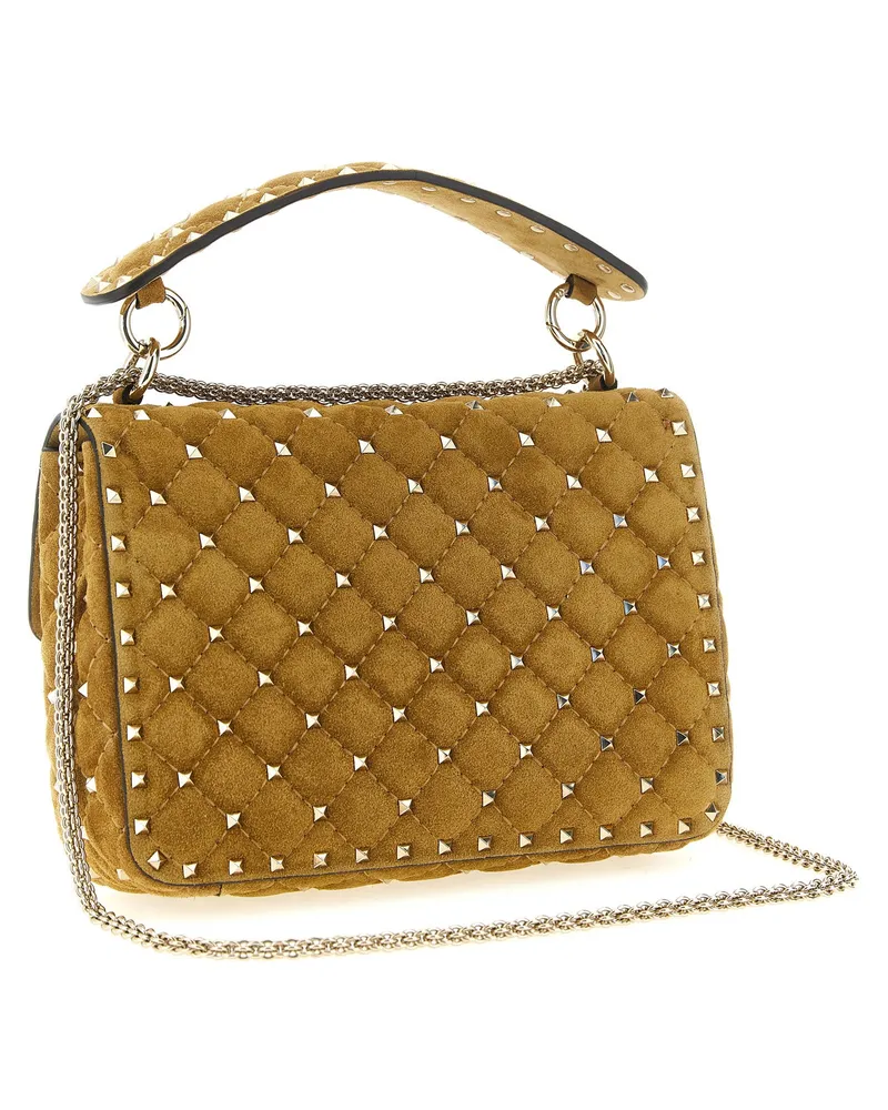 Valentino Garavani Rockstud Spike Shoulder Bag — Gold Gold