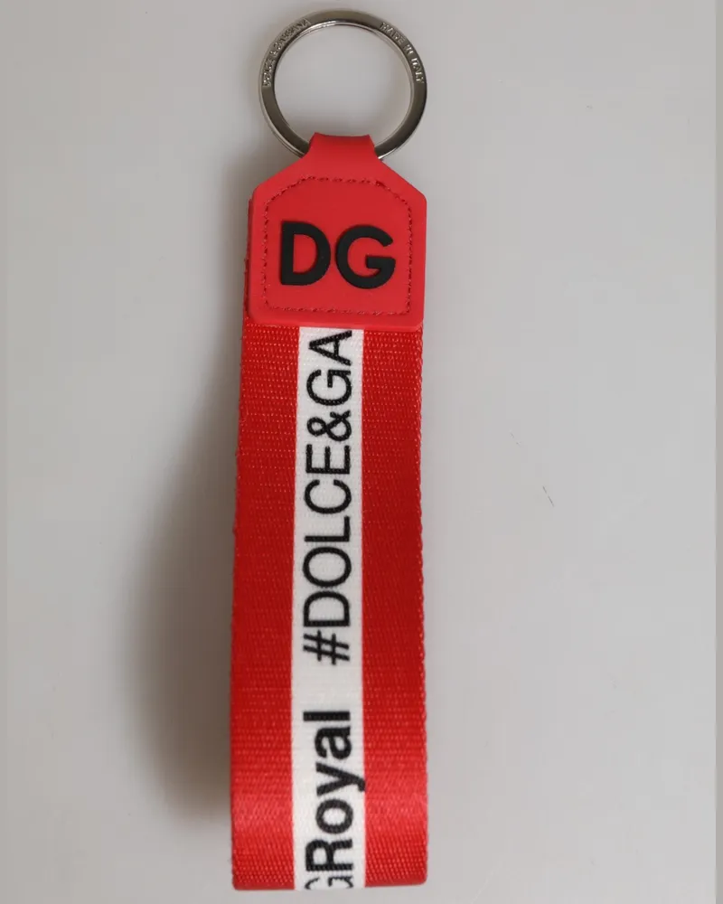 Dolce & Gabbana Logo-Print Polyester Key Case — Red Red