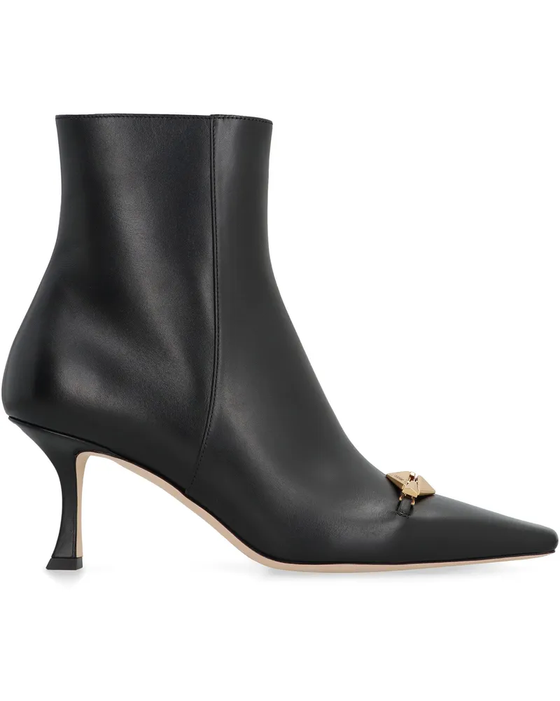 Jimmy Choo Women's Ankle Boots Ryker Black-Gold Calf Leather Black/gold Black