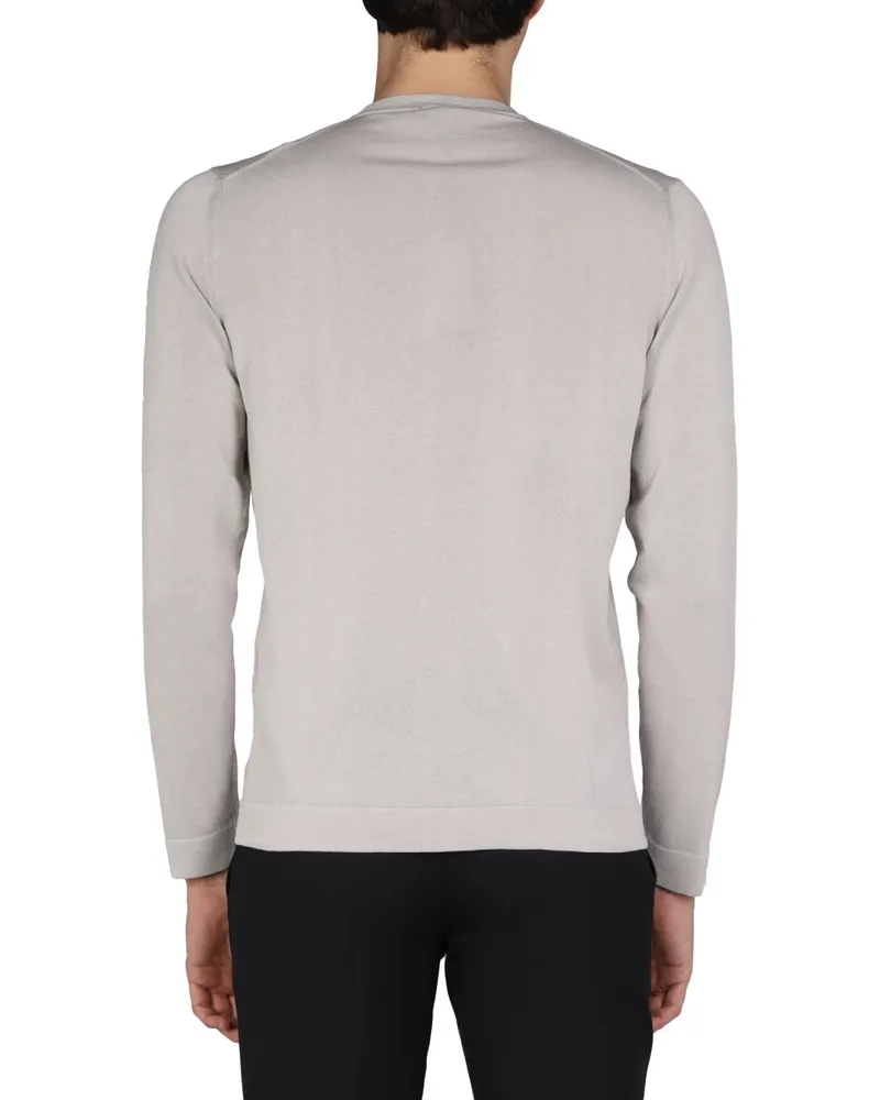 Drumohr  Cotton Crew Neck Sweater — Gray Gray