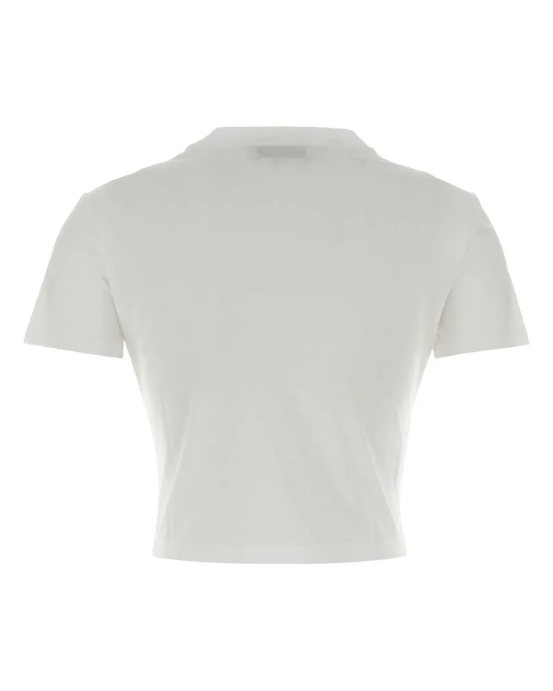Miu Miu Bianco Exterior: Cotton T-Shirt T-shirts And Polos White