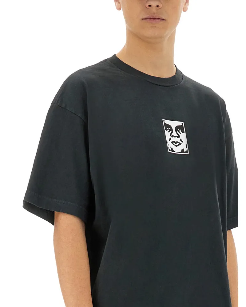 Obey Icon Face T-Shirt — Black Black