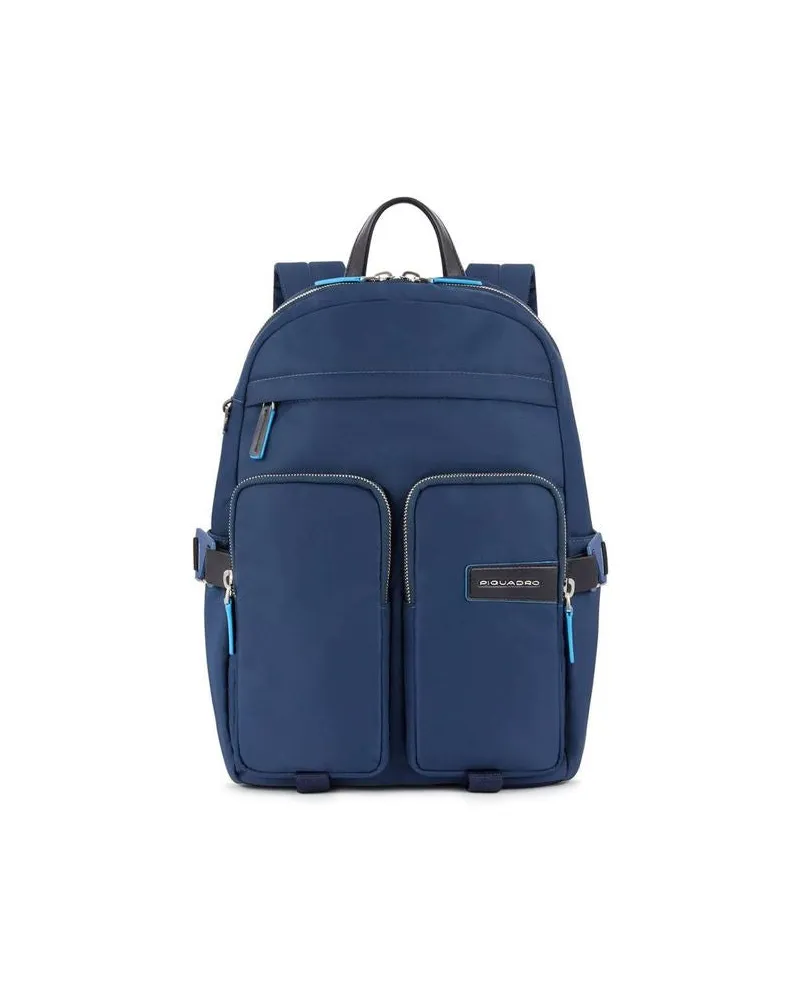 Piquadro Men's Backpack Blue Recycled Nylon Bags - Backpacks Blue