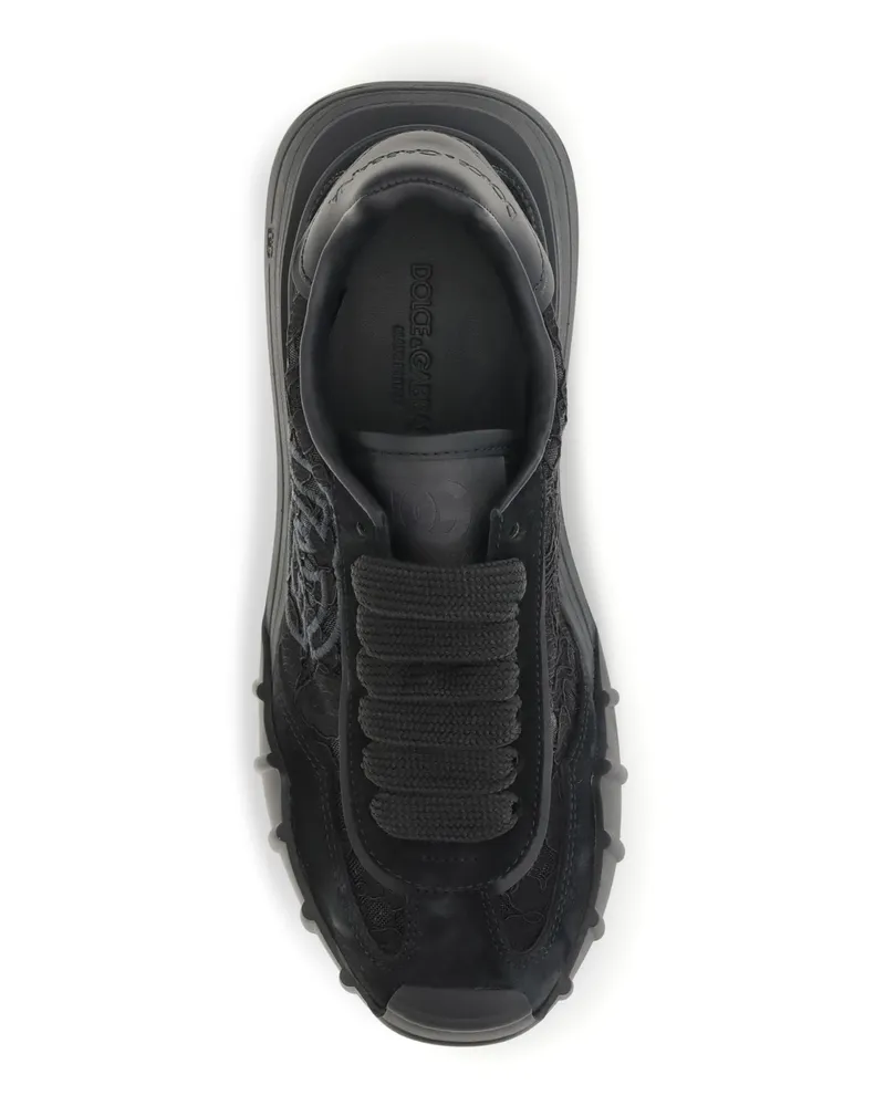 Dolce & Gabbana Women's Sneakers Leather And Lace Black-Black Trainers Black/black Black