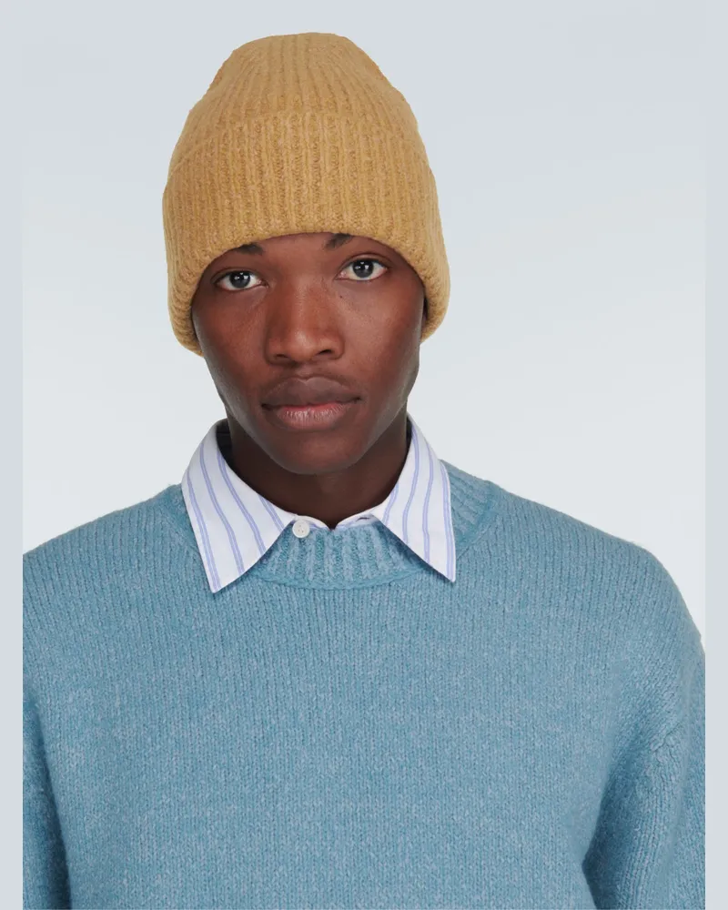 Acne Studios Men's Korval Wool Blend Beanie Beige Accessories > Beanies & Hats Beige