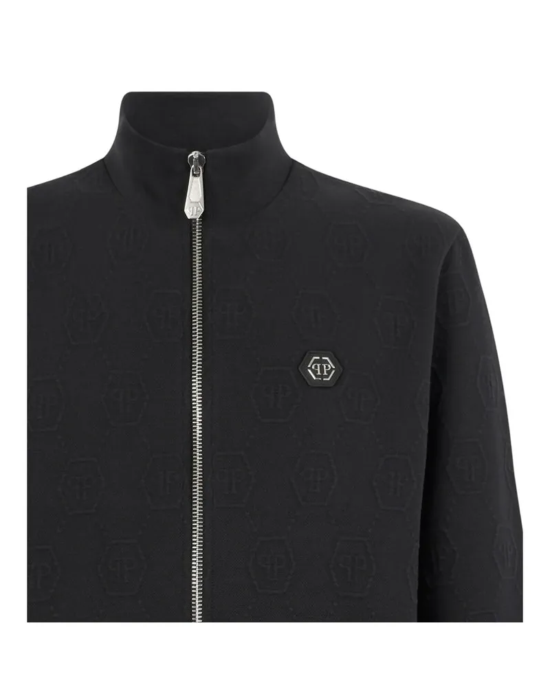 Philipp Plein Jacquard-Monogram Cotton Jacket — Black Black