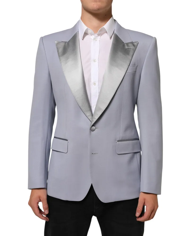 Dolce & Gabbana Gray Wool Sicilia 2 Buttons Men Suit Blazer 03+pl+se+wo Gray