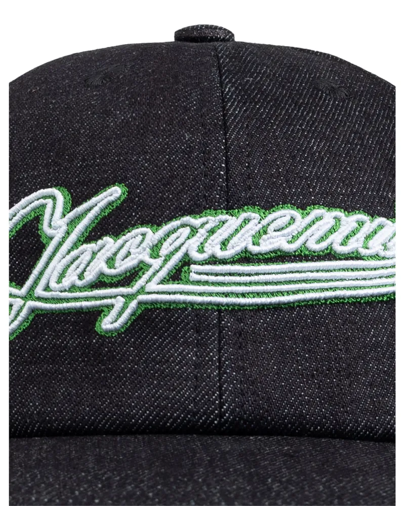 Jacquemus Women's La Casquette Logo Embroidered Baseball Cap Blue Accessories > Beanies & Hats Navy