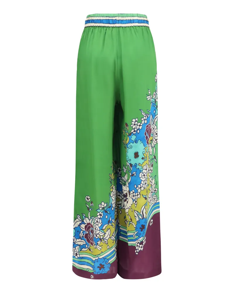 ALEMAIS Women's Nanci Silk Pants Trousers Green