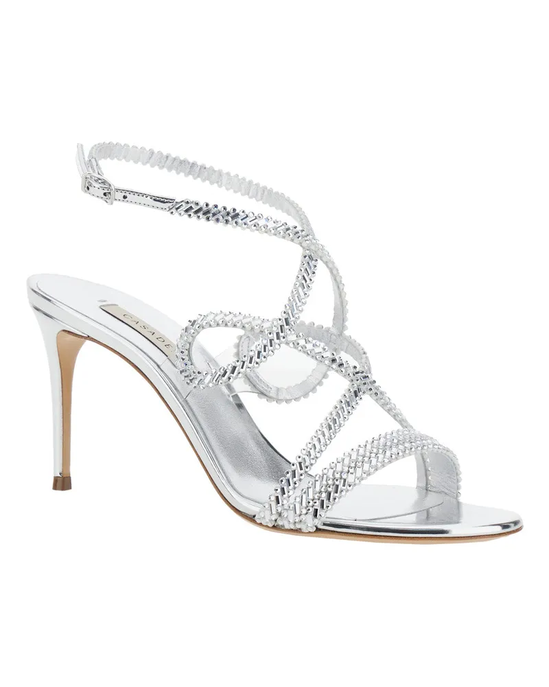 Casadei Women's Heeled Sandals Josephine Heel Metallic Polyurethane Silver