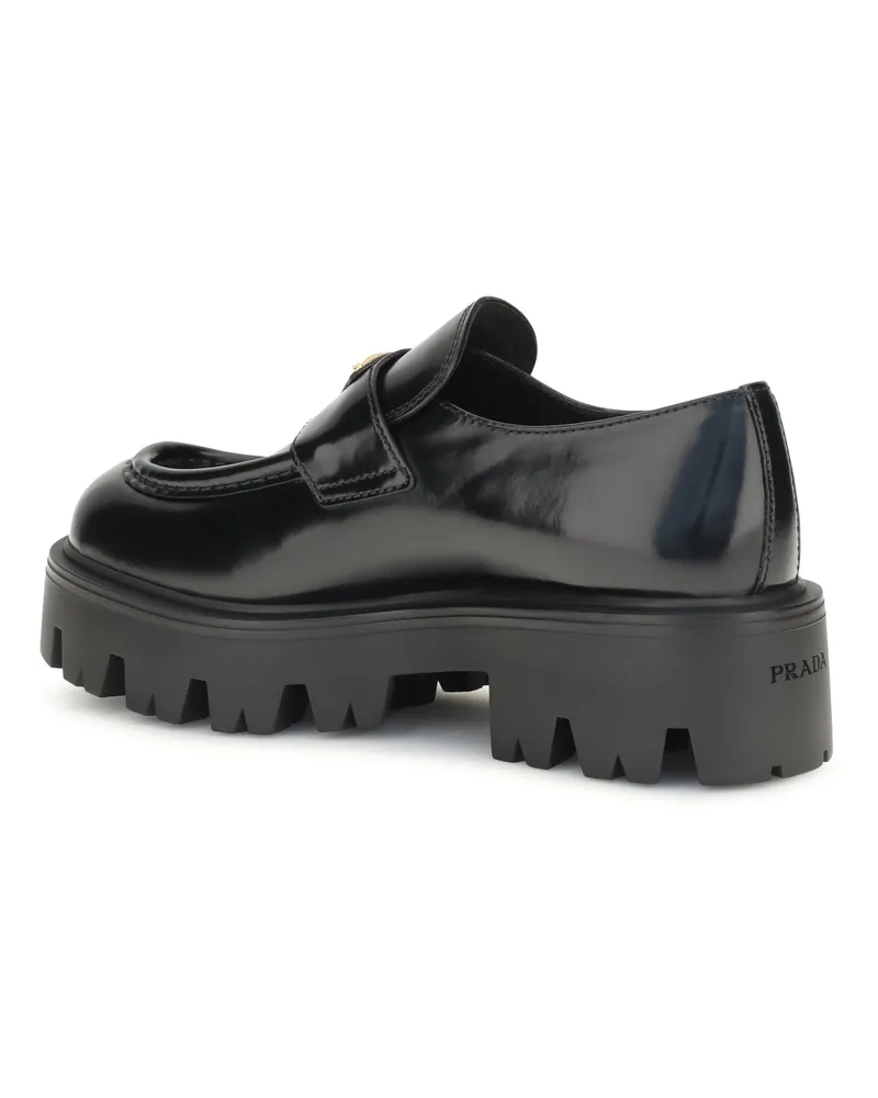 Prada Women's Brushed Leather Loafers Black Black