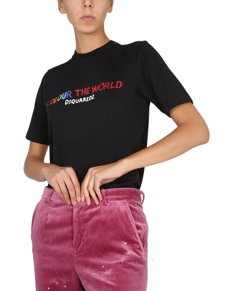 Dsquared2 Logo Print T-Shirt — Black Black