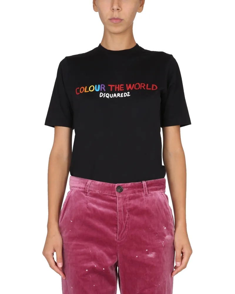 Dsquared2 Logo Print T-Shirt — Black Black