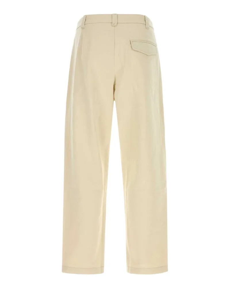 A.P.C. Men's Sand Cotton Blend Renato Pant Ecru Pantaloni Beige