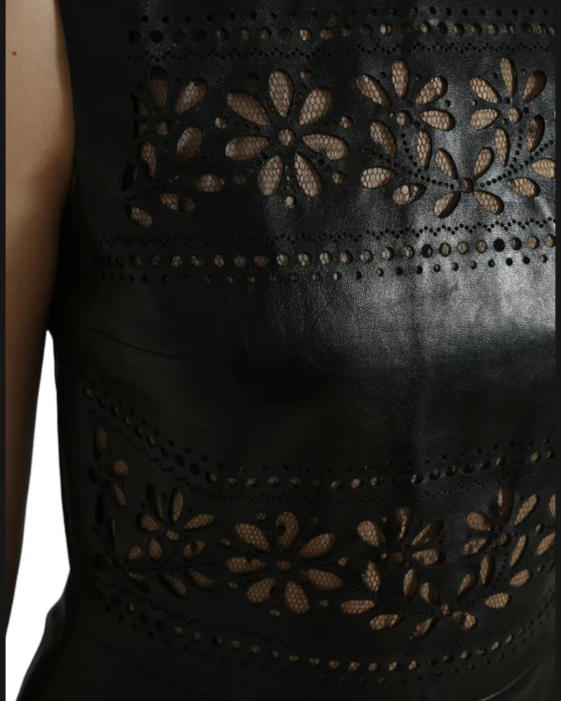 Valentino Garavani Nylon Cut-Out A-Line Dress — Black Black