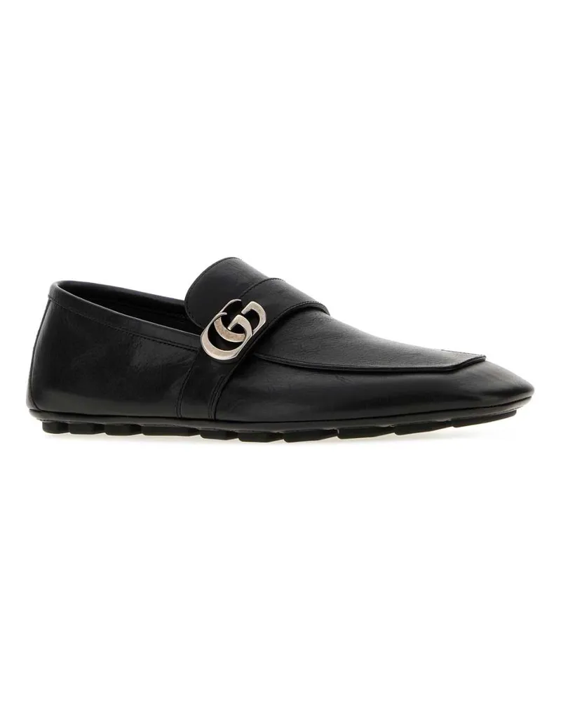 Gucci Men's Black Leather Loafers Blackblackblack Calf Skin Mocassini Black