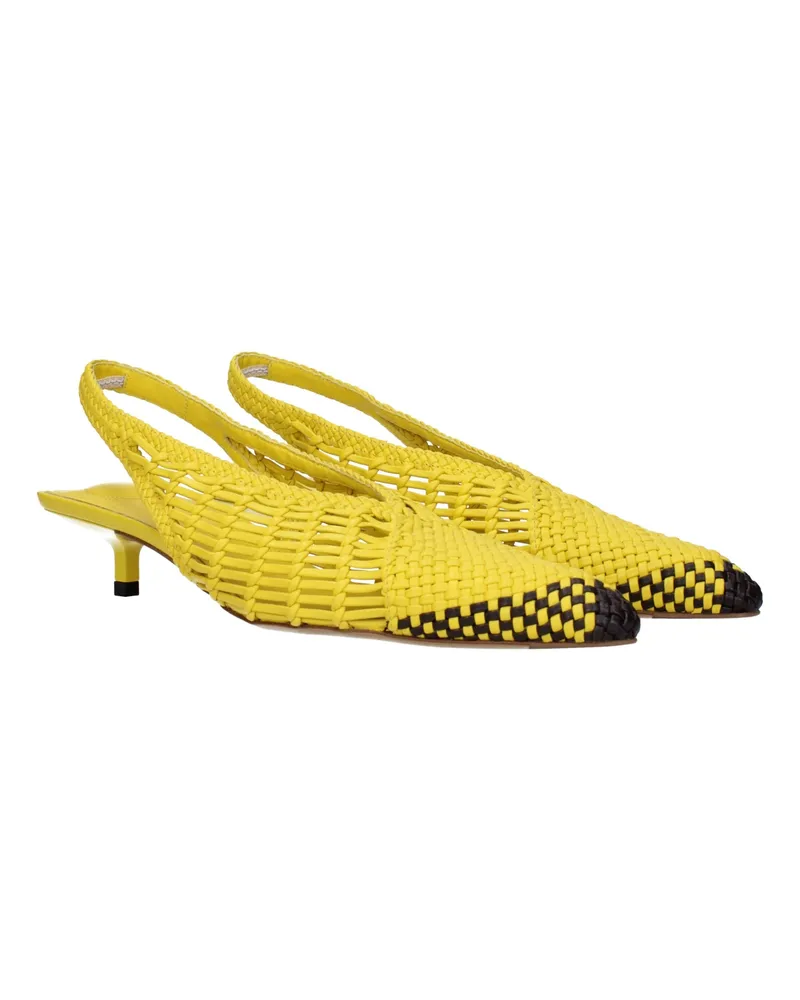 Jacquemus Women's Yellow Leather Flat Sandals Yellow
