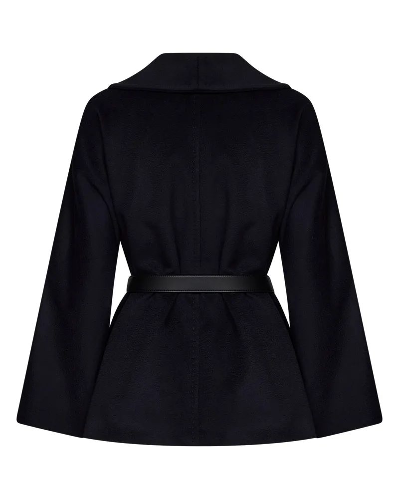 Max Mara Women's Short Coat Mstabissi Blue Virgin Wool Bomber Jackets Blue