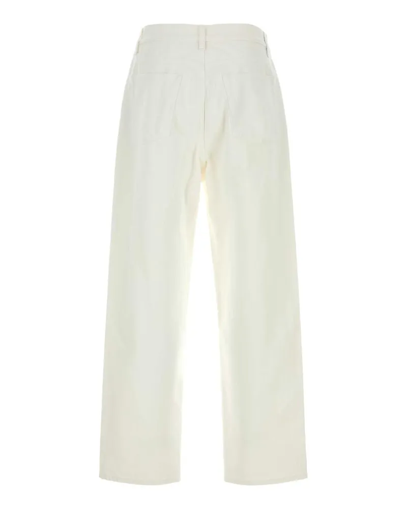 Jil Sander Men's White Denim Jeans Porcelain Exterior: Cotton White