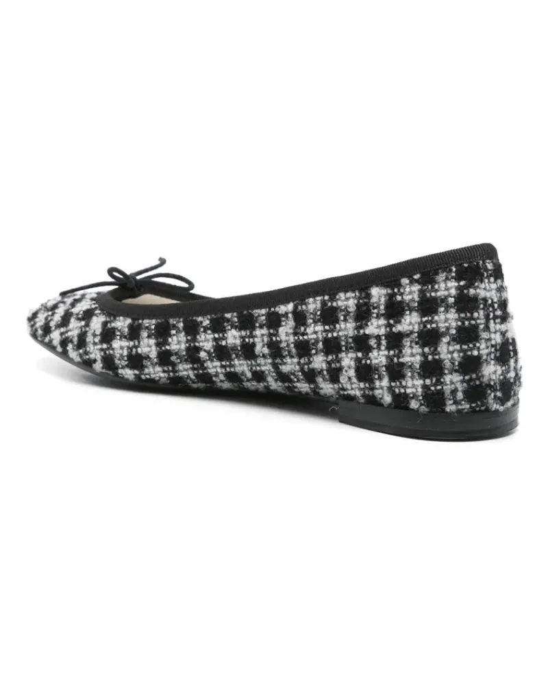 Repetto Women's Cendrillon Tweed Ballerina Ballet Flats Black Shoes Black