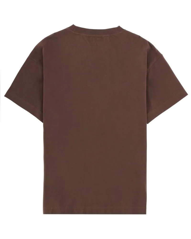 Palm Angels Bear-Motif Cotton T-Shirt — Brown Brown