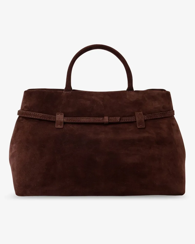 Manu Atelier Women's Handbag Le Cambon 35 Brown Suede Handbags Hand Bags Brown