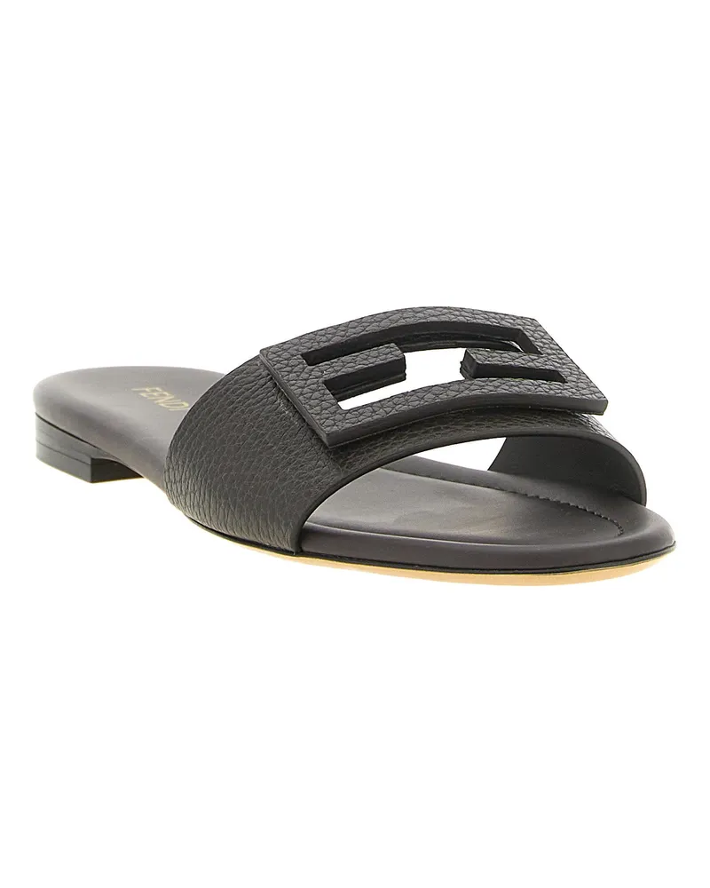 Fendi Tube Slides — Brown Brown