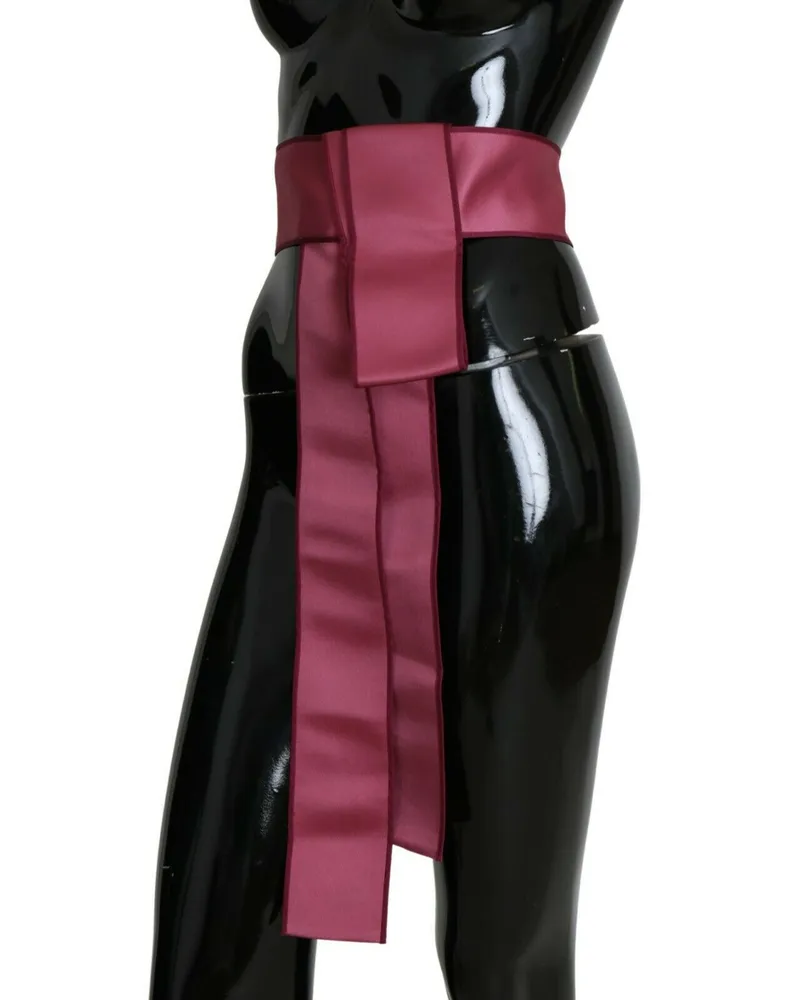 Dolce & Gabbana Women Pink Silk 3 Button Closure Wide Waist Belt Pink
