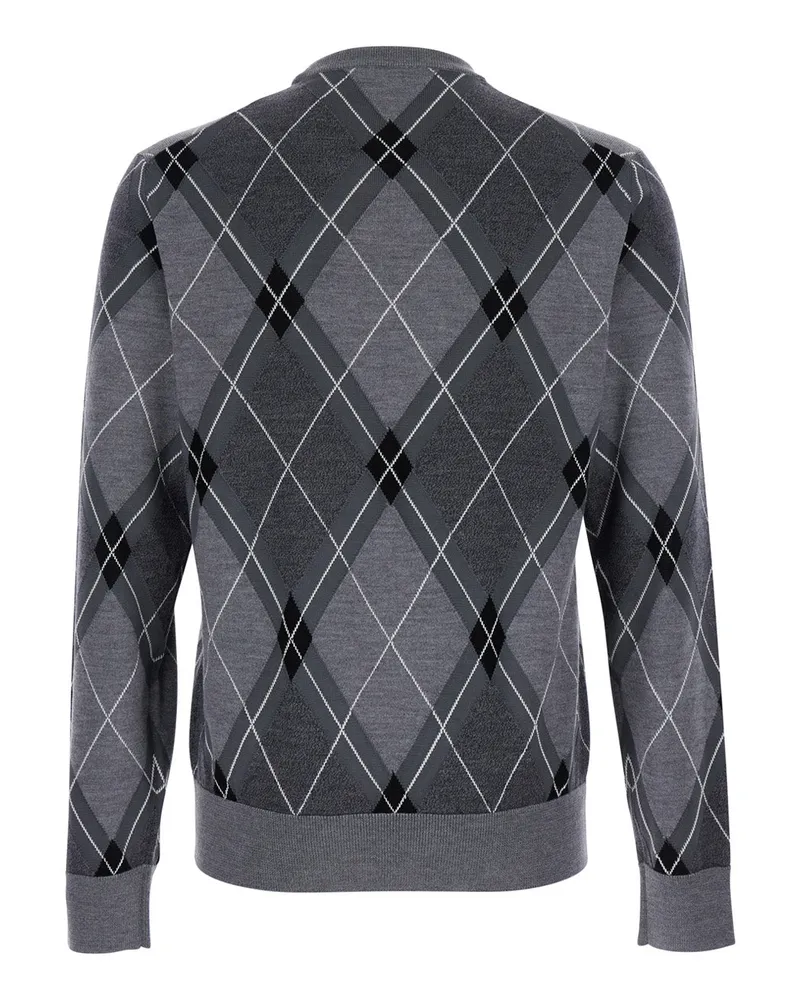 Dolce & Gabbana Men's Grey Crew Neck Sweater With Logo Silk Tops Top Gray