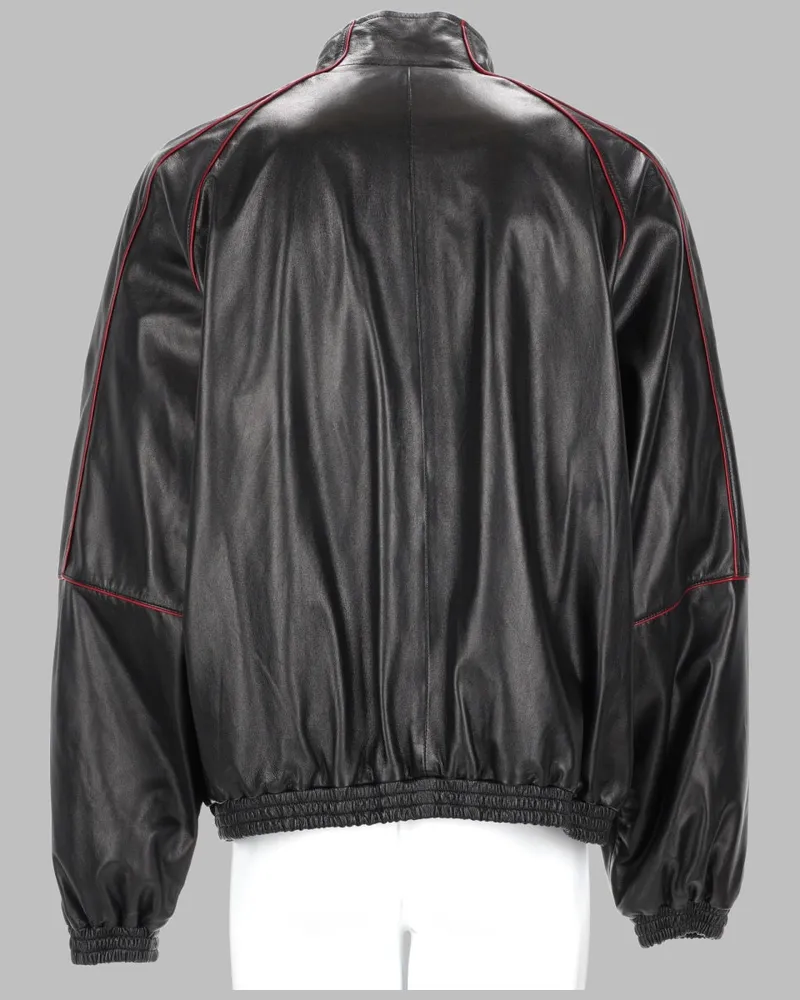 Balenciaga Leather Track Trousers — Black Black