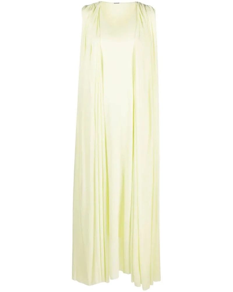 Jil Sander Draped Layered Dress — Cream Cream