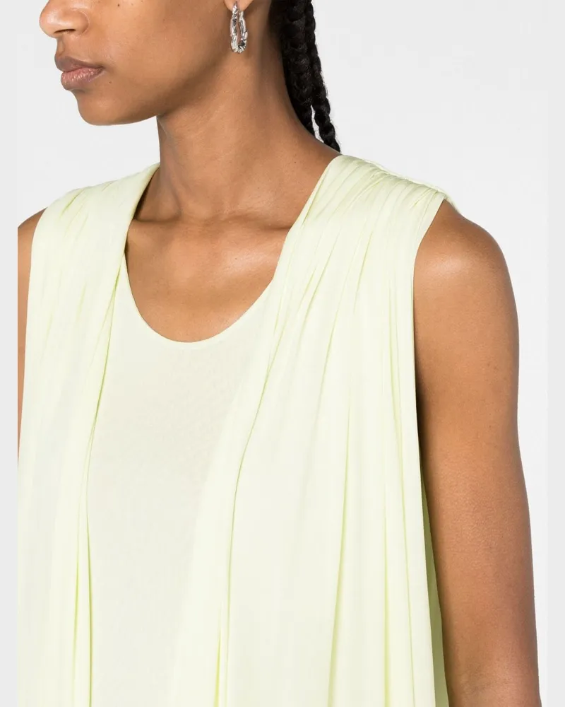 Jil Sander Draped Layered Dress — Cream Cream
