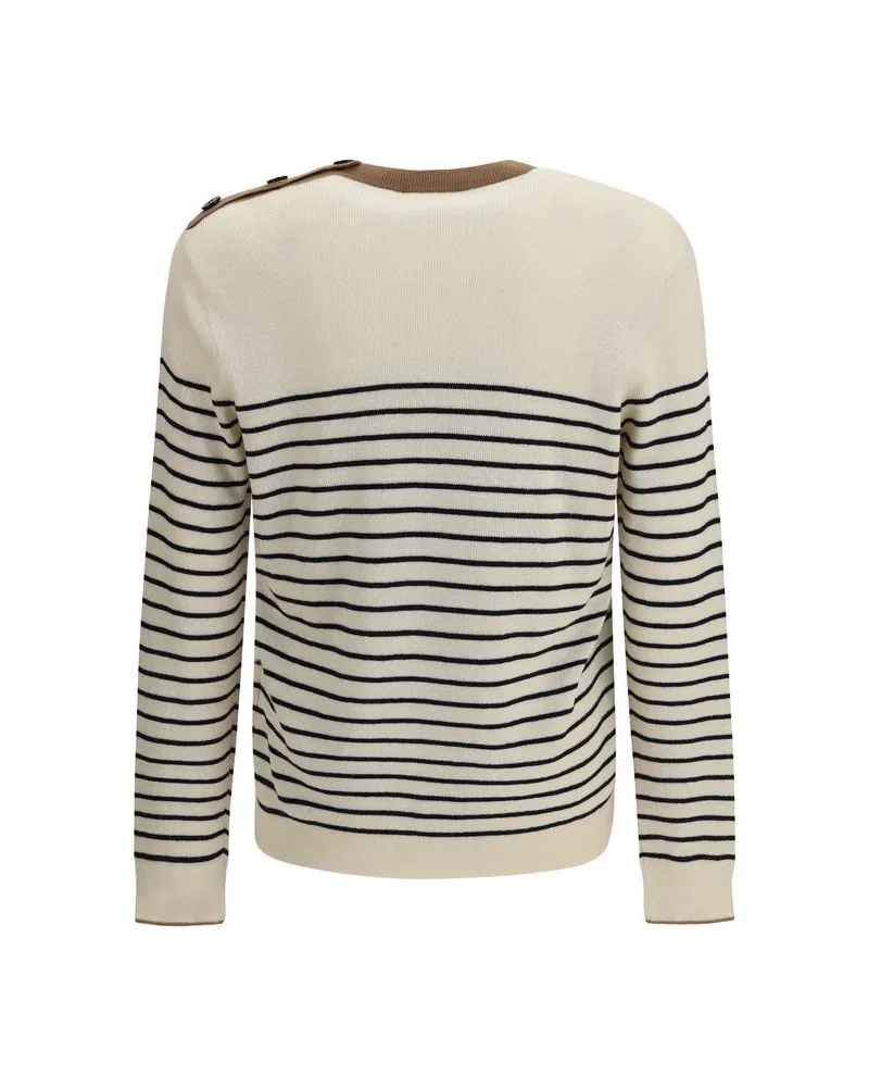 Prada Men's Multicolor Wool Oves Aries Sweatshirt Clothing Beige