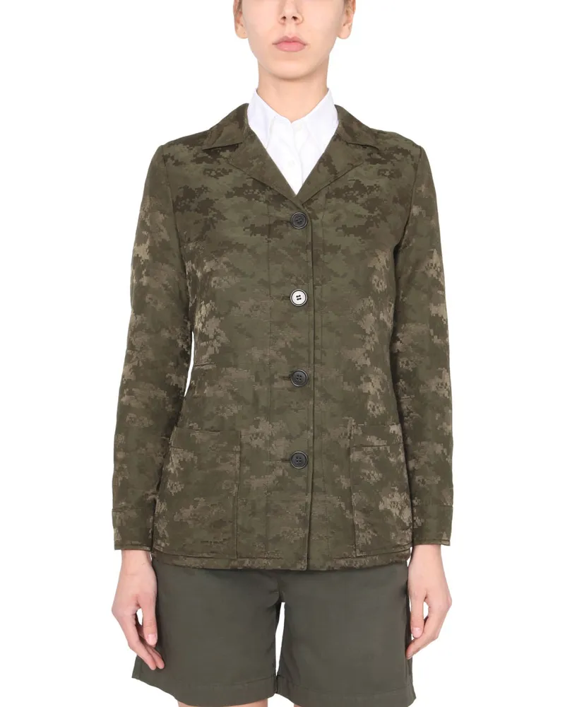 ASPESI Mirror Reverse Cotton Jacket — Green Green