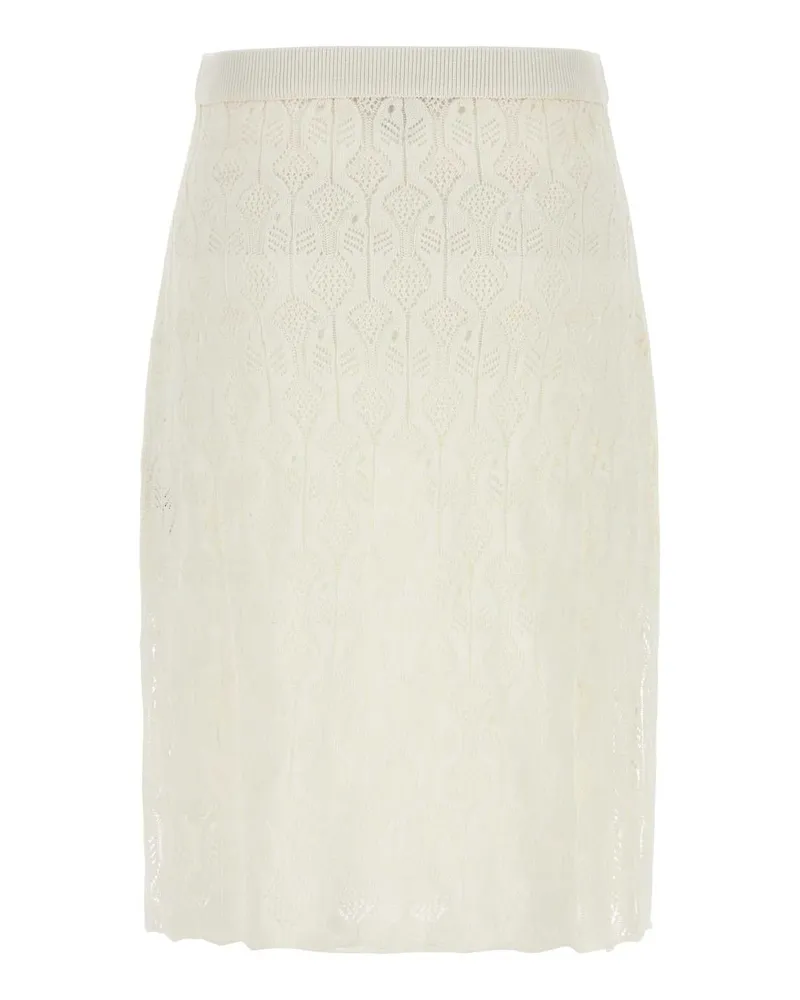 Bottega Veneta Women White Lace Skirt Chalk Gonne White